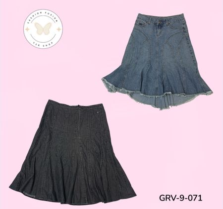 Vintage Y2K Denim long  Skirt | Women’s 2000s Denim Collection (GRF-0-071)