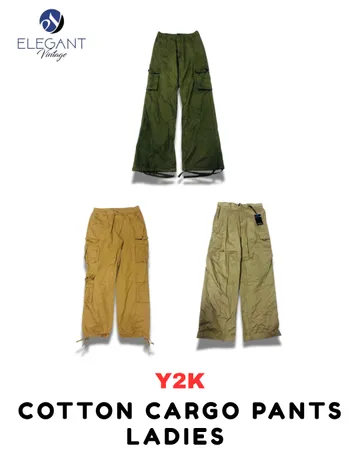 Pantalons cargo en coton Y2K pour femmes - EV1766