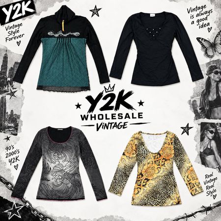 Y2K European Mesh Long sleeve Tops with cop.copine(YWV4)