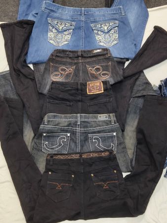 Y2K Jeans Embroidery pockets
