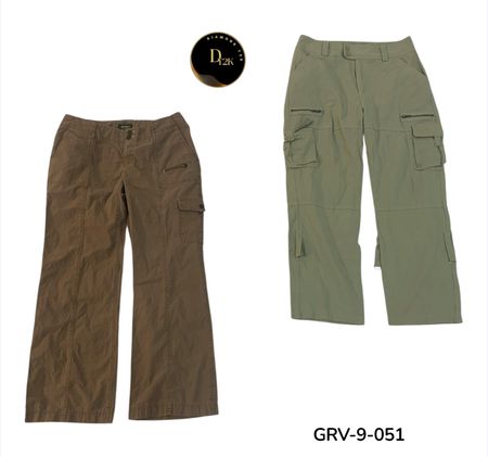Vintage Y2K Utility Cargo Pants – Women’s Casual Trousers (GRV-9-051)