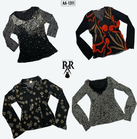 Y2k Black Rave Full Sleeve Tops (AA-1311)