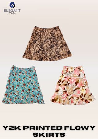 Y2K Printed Flowy Skirts - EV2363