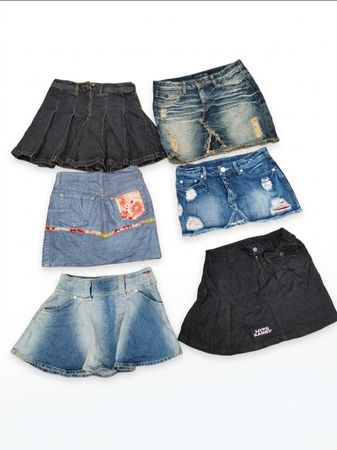 Jupe mini en denim délavé Y2K (VM-197)