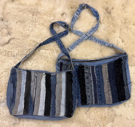 Upcycled Denim Cross Body Tote Bags