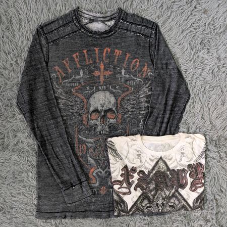 **Y2K Affliction Style Graphic T-Shirts