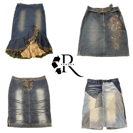 Jupe midi en denim Y2K Unique Girl RW-2561