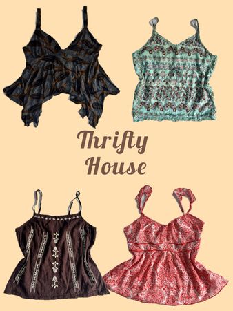 Vintage Y2K Boho Cami Top(TH/522)