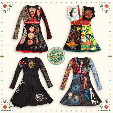 Y2K Desigual Mini Dress Mix – Bold Boho Patchwork Statement Styles :10pcs (D7)