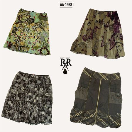 Jupes en polyester aux tons naturels Y2k (AA-1568)
