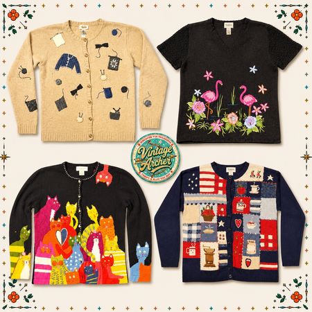Vintage Heavy Knit Novelty Jumpers 10 Stück (S14)