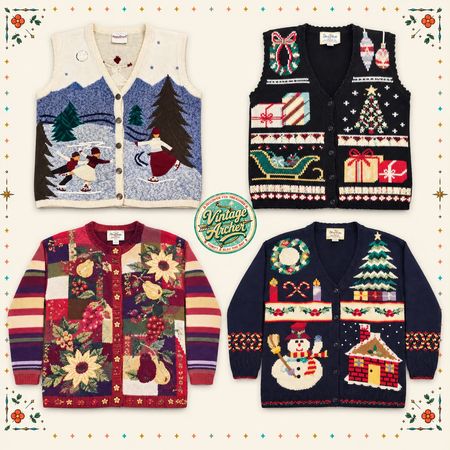 Vintage Heavy Knit Novelty Xmas Jumpers 10pcs (CM7)