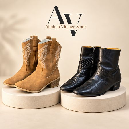 Botas de couro de cowboy