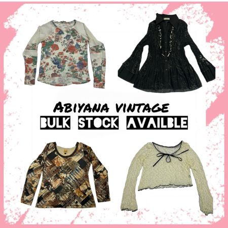 Ensemble de tops à manches longues en mesh Y2K - Top boho floral, en dentelle et plissé -Av-157