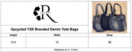 Sacs fourre-tout en denim de marque Y2K upcyclés