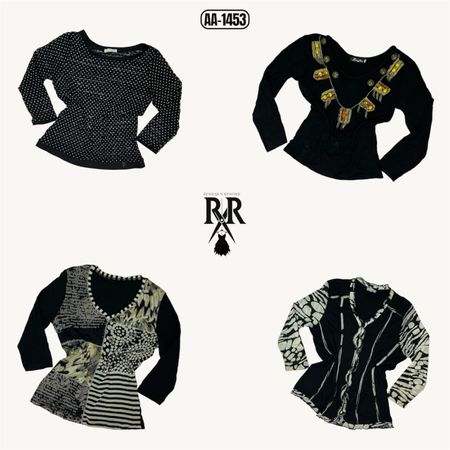 Y2K Black Rave Mix Tops (AA-1453)