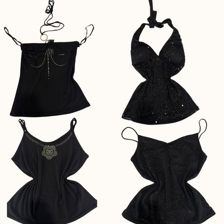 Y2K Blackout Cami Tops - ST-083