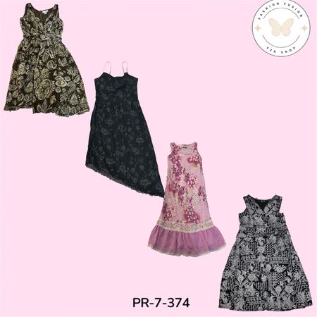 Women’s Floral Print Poly Dress – Retro Y2K Summer Style (PR-7-374)