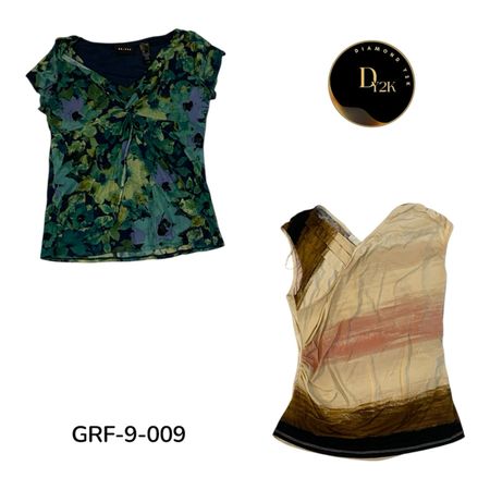 Y2K short  Sleeve Poly Top Bundle | Assorted Vintage Women’s Blouses | Wholesale