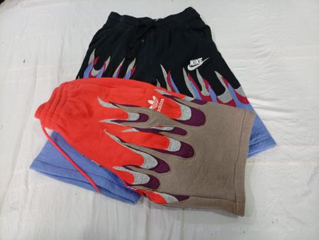 CR10801 Upcycled Mix-Branded Flame Shorts