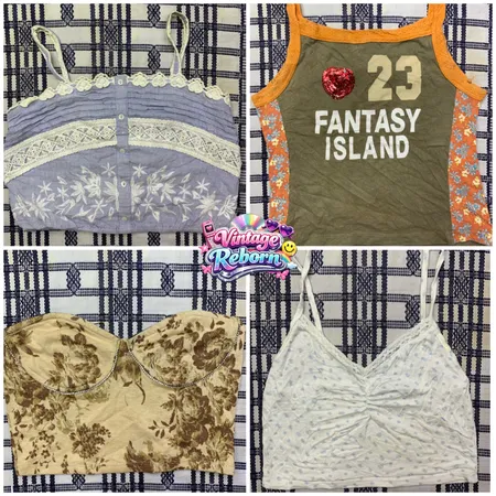 Y2K Vintage Floral & Statement Cami Bundle | VR-387