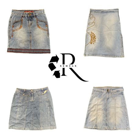 Y2k Era Cyber Girl Denim Midi Skirt RW-2268