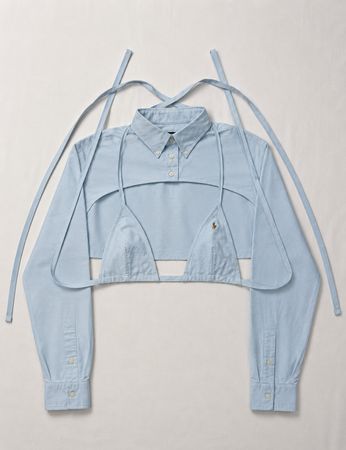 Upcycle Ralph Lauren Deconstructed Bralette & Shrug Set (DV -07)