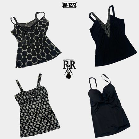Y2K Black Gothic Cami Tops (AA-1273)