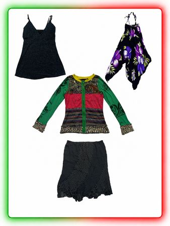 Vintage Women’s Mixed Clothing Bundle – Tops, Skirt & Playsuit(RM-17)