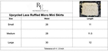 Upcycled Lace Ruffle Micro Mini Skirt