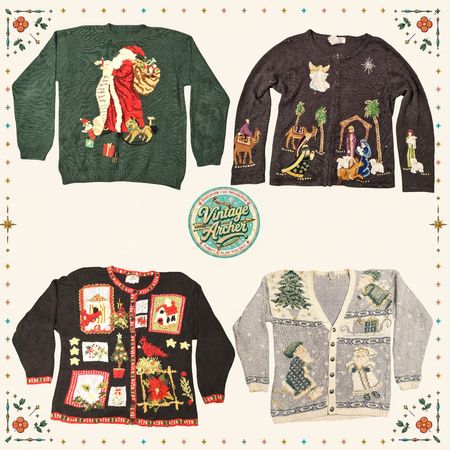 Vintage Heavy Knit Jumpers Xmas Edition: 10pcs (S-6)