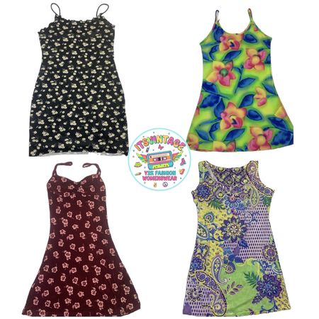 Y2K Vintage Floral Mini Dress Bundle – 11pcs Wholesale | VR411 🌸🔥