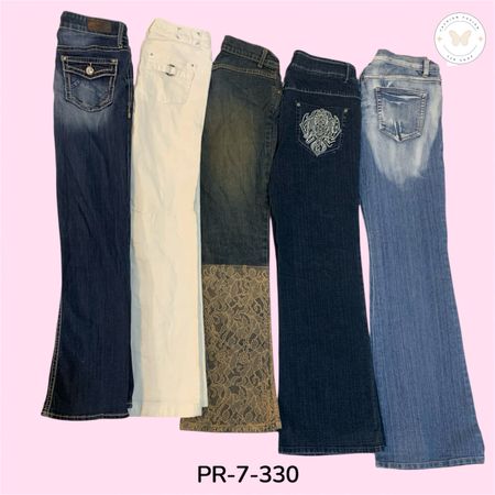 Women's Embroidered Bootcut Jeans – Classic Y2K Denim (PR-7-330)