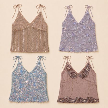 Upcycled Embellished And Sequence Mix Style Tops