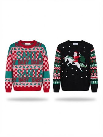 (FV-2364) Vintage style  Christmas Sweater Bundle | Wholesale Christmas Jumpers | Y2K Retro Holiday Knitwear