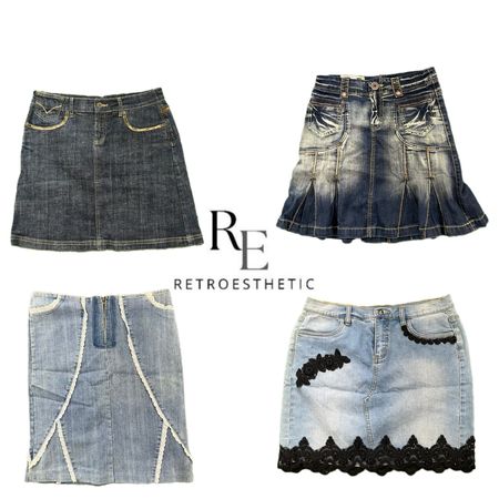 Gonna mini in denim Y2K Paris Hilton Era RE-3805