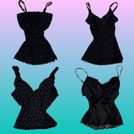 Y2K Gothic Lace Cami Tops (RS-46)