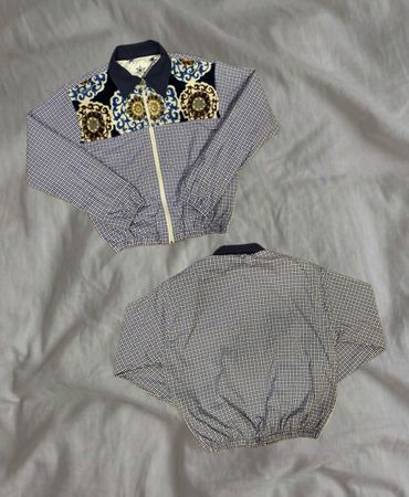 Upcycled Patterned Crop Jacket