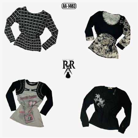 Y2K Retro Blackwave Full Sleeve Tops (AA-1483)