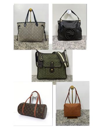 Luxury Designer Bags Bundle. Bottega Veneta, Louis Vuitton & Gucci