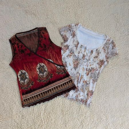 Y2K Italian Mesh Blouses