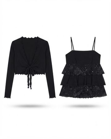 (FV-2076) Y2K Black Aesthetic Mesh Tops