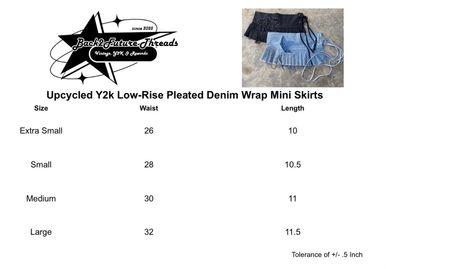 Y2k Low-Rise Pleated Denim Wrap Mini Skirt