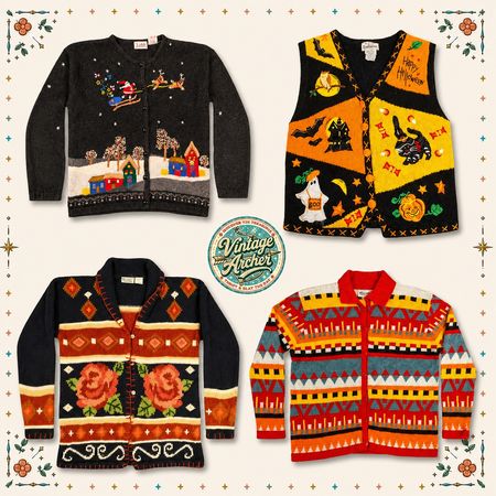 Vintage Heavy Knit Novelty Jumpers Bundle:10pcs (S3)