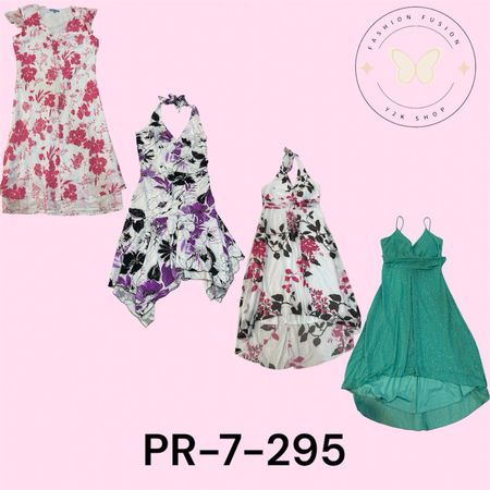 Women’s Printed Poly dress – Assorted Designs | Wholesale Pack (PR-7-295)