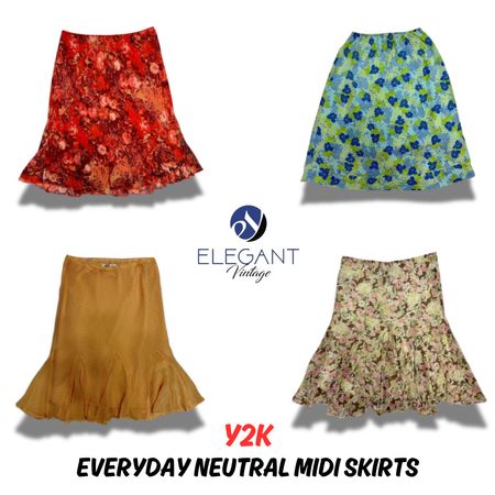 Y2K Everyday Neutral Midi Skirts - EV0204