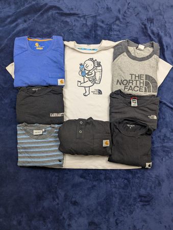 The north face & Carhartt polos and t-shirts