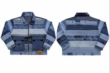 CR2108 Upcycled Denim Panel Jacket
