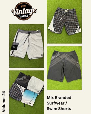 Branded Surfwear / Swim Shorts , including Billa Bong, Quick Silver , Hurley & Others , Volume-24, 10 Pieces