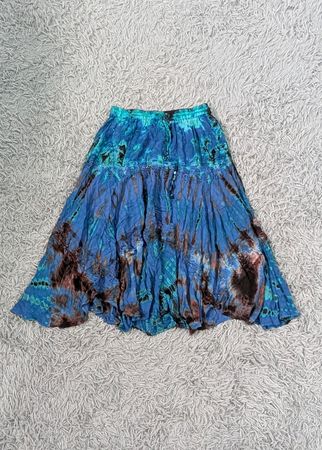 CN*1006**Y2K Boho Floral Poly Skirt Cottagecore Fairycore Vibe